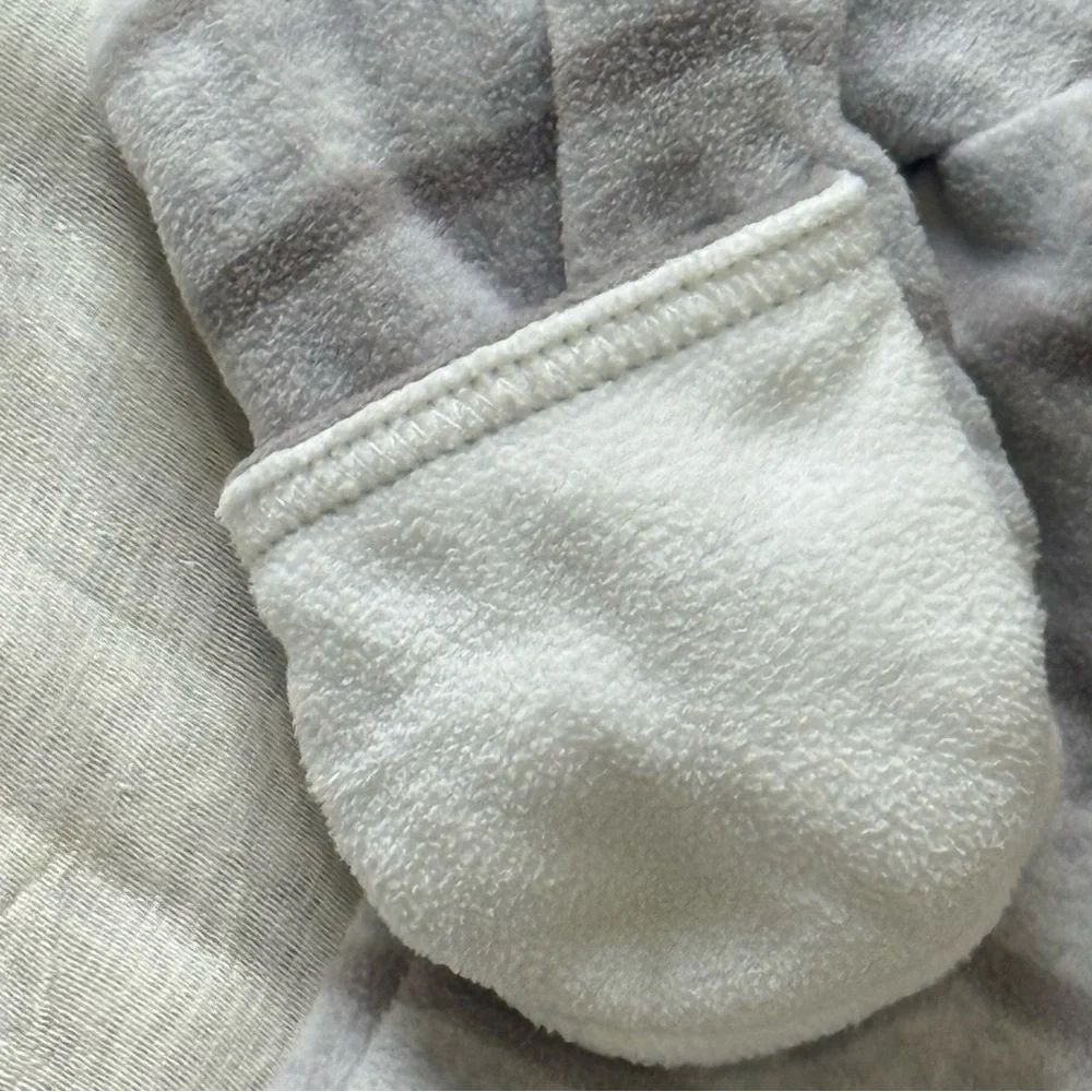 Carter's Striped Gray Hooded Footie Size 6 months